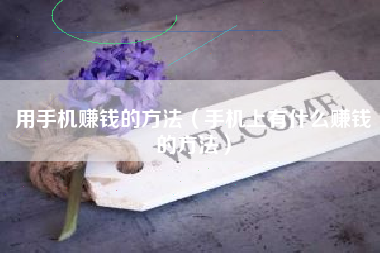用手机赚钱的方法（手机上有什么赚钱的方法）