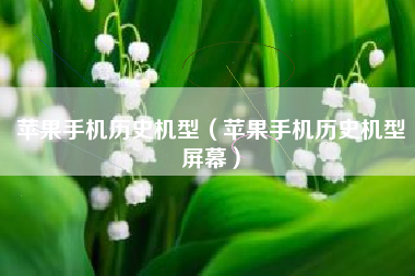 苹果手机历史机型（苹果手机历史机型屏幕）
